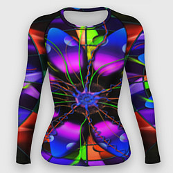 Женский рашгард Неоновая психоделика лепестки