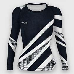 Женский рашгард Sport тёмно-синий с полосами