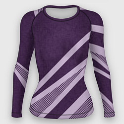 Женский рашгард Фиолетовый абстрактный с полосой