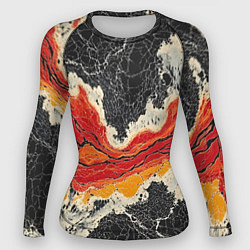 Женский рашгард Красно-черная потертая текстура