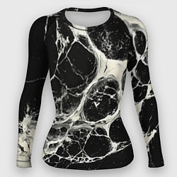 Женский рашгард Бело-черная потертая текстура