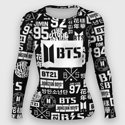 Женский рашгард Bangtan Boys pattern black