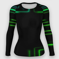 Рашгард женский Black green color, цвет: 3D-принт