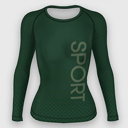 Женский рашгард Sport тёмно-зелёный текстурный