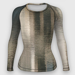 Рашгард женский Размытые серо-бежевые полосы, цвет: 3D-принт