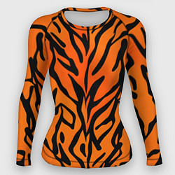 Женский рашгард Тигровый огненный паттерн