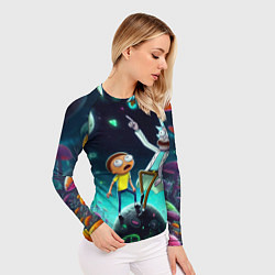 Рашгард женский Рик и Морти на планете сказочных грибов, цвет: 3D-принт — фото 2