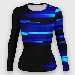 Рашгард женский Color blue black, цвет: 3D-принт