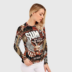 Рашгард женский Sum 41 на фоне кролика и гитар, цвет: 3D-принт — фото 2