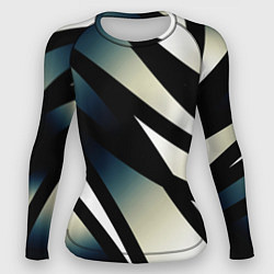 Женский рашгард Чёрно-белый с синим затемнением полосы