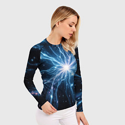 Рашгард женский Всплеск света и звезды - космическая абстракция, цвет: 3D-принт — фото 2