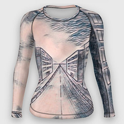 Рашгард женский Сумрачный город, цвет: 3D-принт