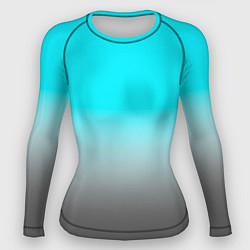 Рашгард женский Серо-голубой светлый градиент, цвет: 3D-принт