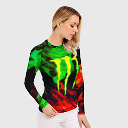 Рашгард женский Monster energy огонь лого, цвет: 3D-принт — фото 2
