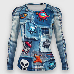 Рашгард женский Пиксельный космос, цвет: 3D-принт