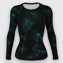 Женский рашгард Color black turquoise