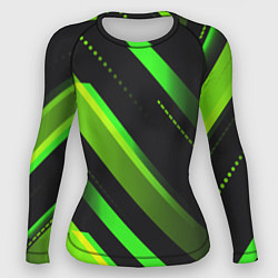 Женский рашгард Color black green