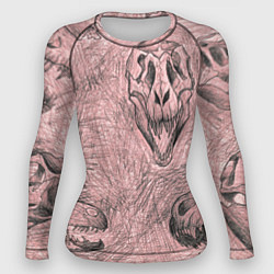 Женский рашгард Черепа динозавров - эскиз