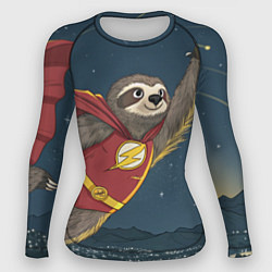Рашгард женский Ленивец-супергерой, цвет: 3D-принт