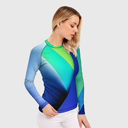 Рашгард женский Color blue green, цвет: 3D-принт — фото 2