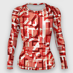 Женский рашгард Красно-белый объёмный эффект