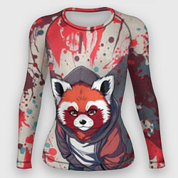 Рашгард женский Красная панда в капюшоне, цвет: 3D-принт