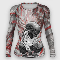 Рашгард женский Ксеноморф на спорте, цвет: 3D-принт