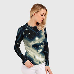 Рашгард женский Космический абстрактный чёрно-синий, цвет: 3D-принт — фото 2