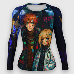 Рашгард женский Люмин и Тарталья потеки краски, цвет: 3D-принт