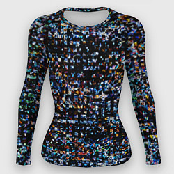 Рашгард женский Тёмный чёрно-синий мелкий квадрат, цвет: 3D-принт