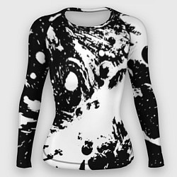 Рашгард женский Белый с чёрной абстракцией, цвет: 3D-принт