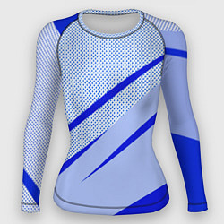 Рашгард женский Светло-синий текстура с полосой, цвет: 3D-принт