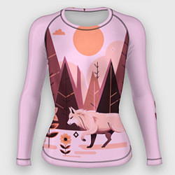 Рашгард женский Волк и магический цветок, цвет: 3D-принт