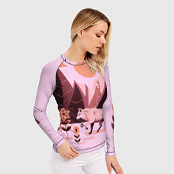 Рашгард женский Волк и магический цветок, цвет: 3D-принт — фото 2