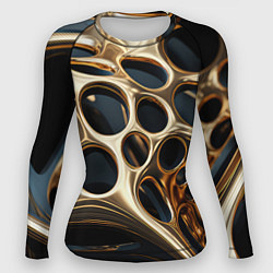 Женский рашгард Черно-золотая абстракция