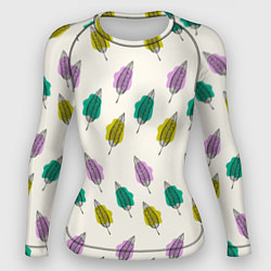 Рашгард женский Листья на пятнах, цвет: 3D-принт