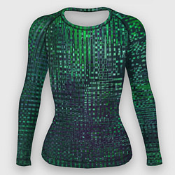 Рашгард женский Текстурный тёмный сине-зелёный, цвет: 3D-принт