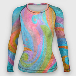 Женский рашгард Абстракция - multicolored curves