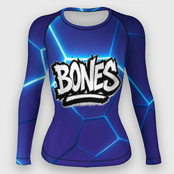 Женский рашгард Bones белое лого на синих плитах