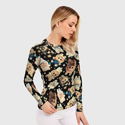 Рашгард женский Лабубу с друзьями labyby pattrn, цвет: 3D-принт — фото 2