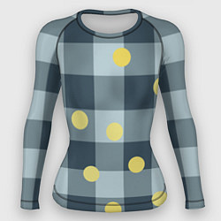 Рашгард женский Синий деним и мимоза, цвет: 3D-принт