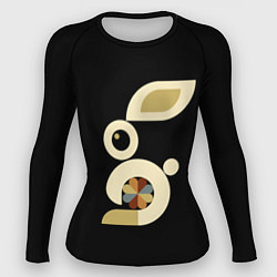 Рашгард женский Абстракция белый кролик цветочный модерн, цвет: 3D-принт