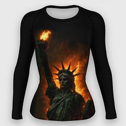 Женский рашгард Статуя свободы в огне