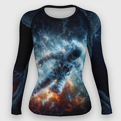 Рашгард женский Космонавт парит в космосе среди звезд, цвет: 3D-принт