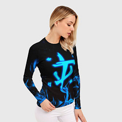 Рашгард женский Дум огонь лого, цвет: 3D-принт — фото 2