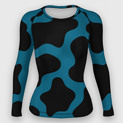 Рашгард женский Синяя коровья расцветка, цвет: 3D-принт