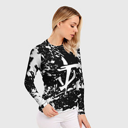 Рашгард женский Doom краски белые штрихи, цвет: 3D-принт — фото 2