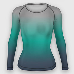 Рашгард женский Градиент серо-зеленый, цвет: 3D-принт