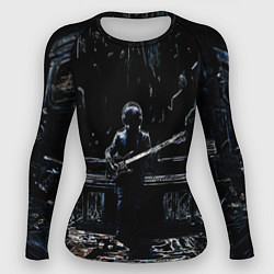 Рашгард женский Линейный силуэт музыканта, цвет: 3D-принт