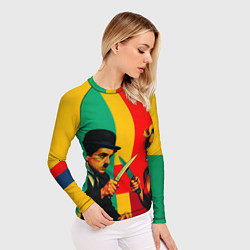 Рашгард женский Чарли Чаплин против Мэрилин Монро поп-арт, цвет: 3D-принт — фото 2